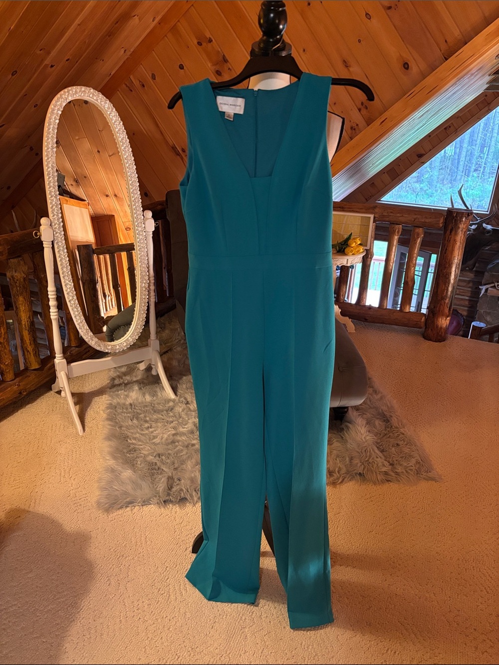 Donna Morgan Teal Sleeveless Jumpsuit